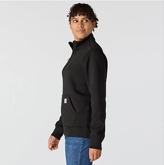 Women's Clarksburg Quarter-Zip Black Sweatshirt Left Side Veiws