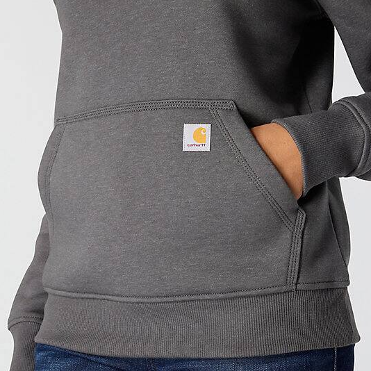 Women_s_Clarksburg_Quarter-Zip_Carbon Heather_Sweatshirt_Front_Pocket_Veiws