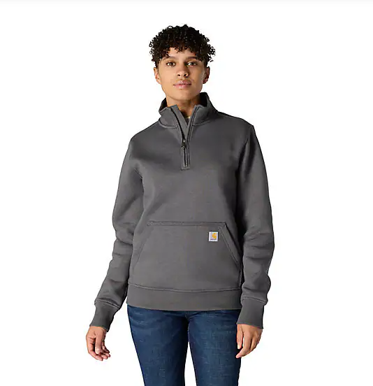 Women's Clarksburg Quarter-Zip Carbon Heather Sweatshirt Front Veiws
