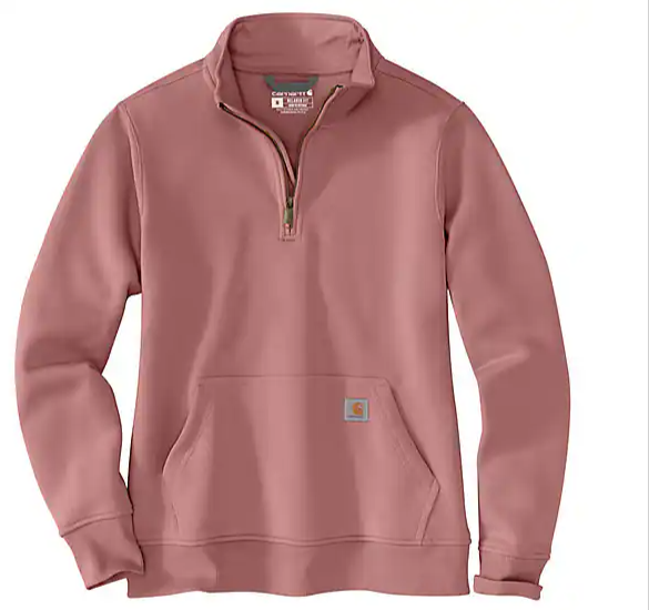 Women's Clarksburg Quarter-Zip Rose Tint Heather Sweatshirt Front Veiws