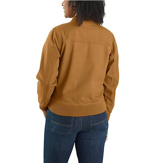 Women's Crawford Bomber Carhartt Brown Jacket Back Side Veiws