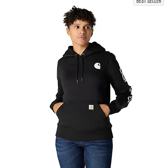 Women's Iconic Clarksburg Logo Black Sweatshirt Front Veiws