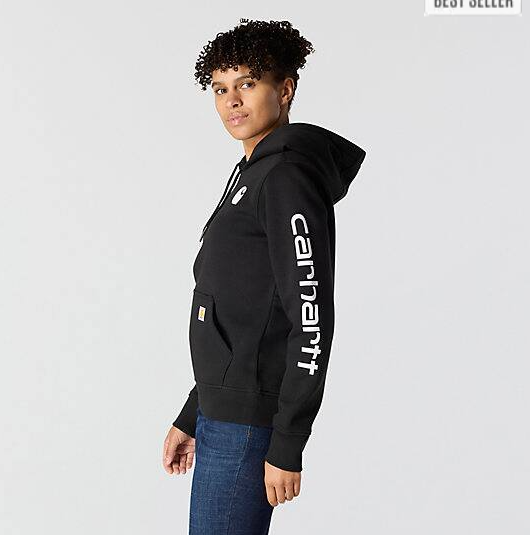 Women's Iconic Clarksburg Logo Power Black Sweatshirt Left Side Veiws