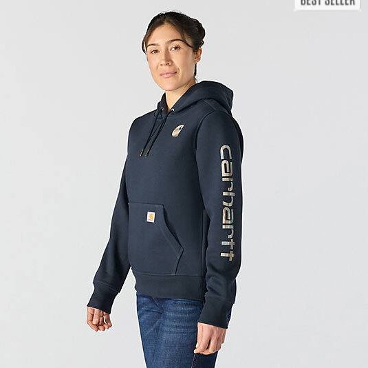 Women's Iconic Clarksburg Logo Power Deep Smoke Blue Sweatshirt Left Side Veiws