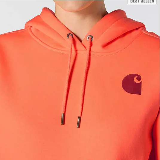 Women_s_Iconic_Clarksburg_Logo_Power Orange_Sweatshirt_Drawstring_Hood_Veiws