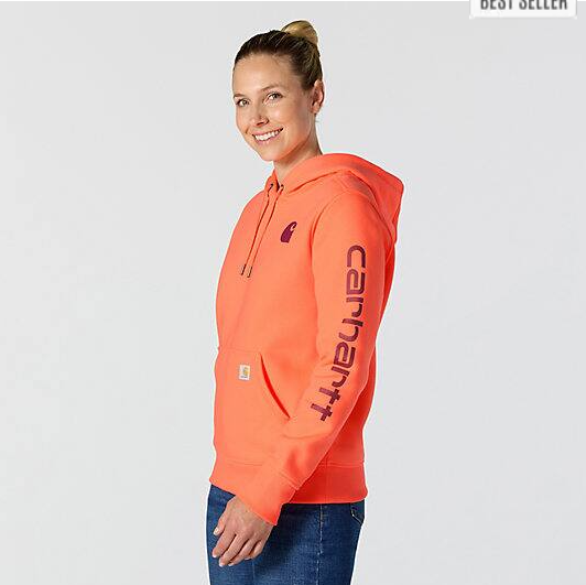 Women's Iconic Clarksburg Logo Power Power Orange Sweatshirt Left Side Veiws