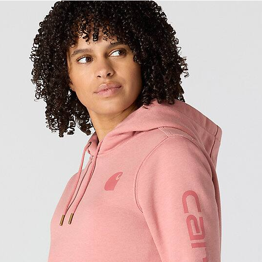Women's Iconic Clarksburg Logo Power Rose Tint Heather Sweatshirt Left Side Veiws