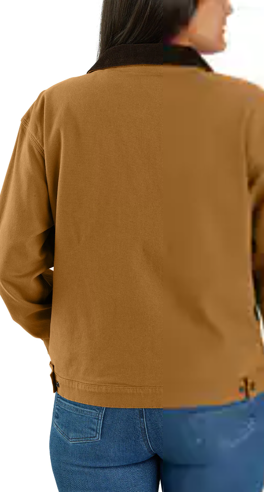 Women's Iconic Crawford Detroit Carhartt Brown Jacket Back Veiws