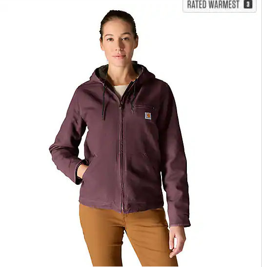 Women's Iconic Washed Duck Sierra Blackberry Jacket Front Veiws