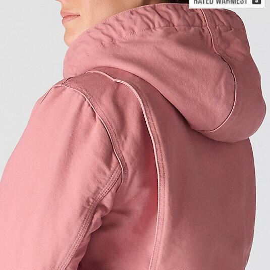 Women_s_Iconic_Washed_Duck_Sierra_Rose Tint_Jacket_Back_Shoulder_Detail_Views