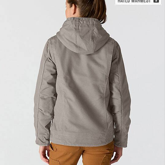 Women's Iconic Washed Duck Sierra Taupe Gray Jacket Back Veiws