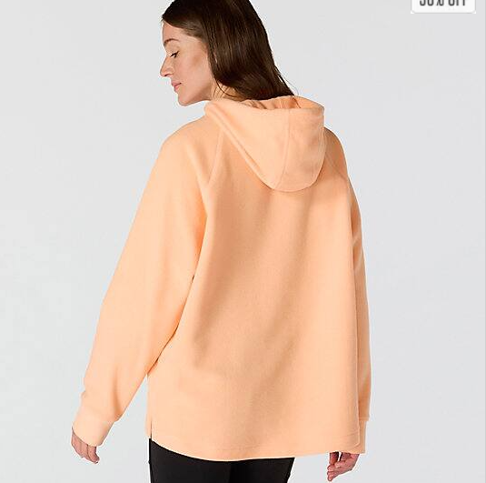 Women_s_Oversized_Fleece_Rose Tint Heather_Hoodie_Back_Veiws