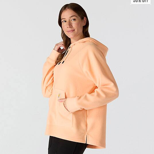 Women_s_Oversized_Fleece_Rose Tint Heather_Hoodie_Left Side_Veiws