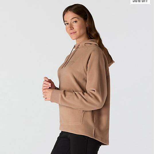 Women_s_Oversized_Fleece_Soft Sepia_Hoodie_Left Side_Veiws