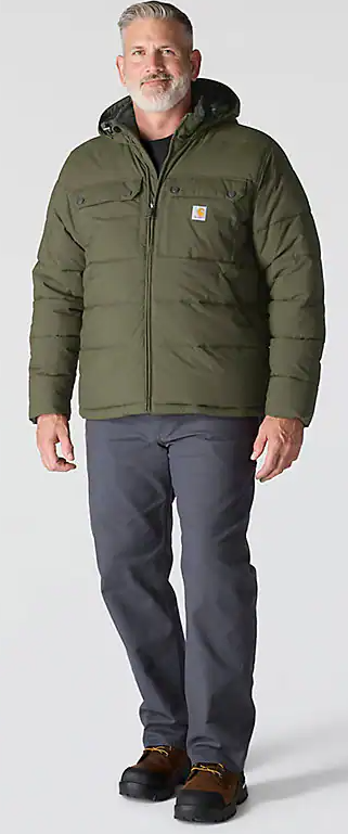man Livingston Moss Jacket Zipper Hood Front Views